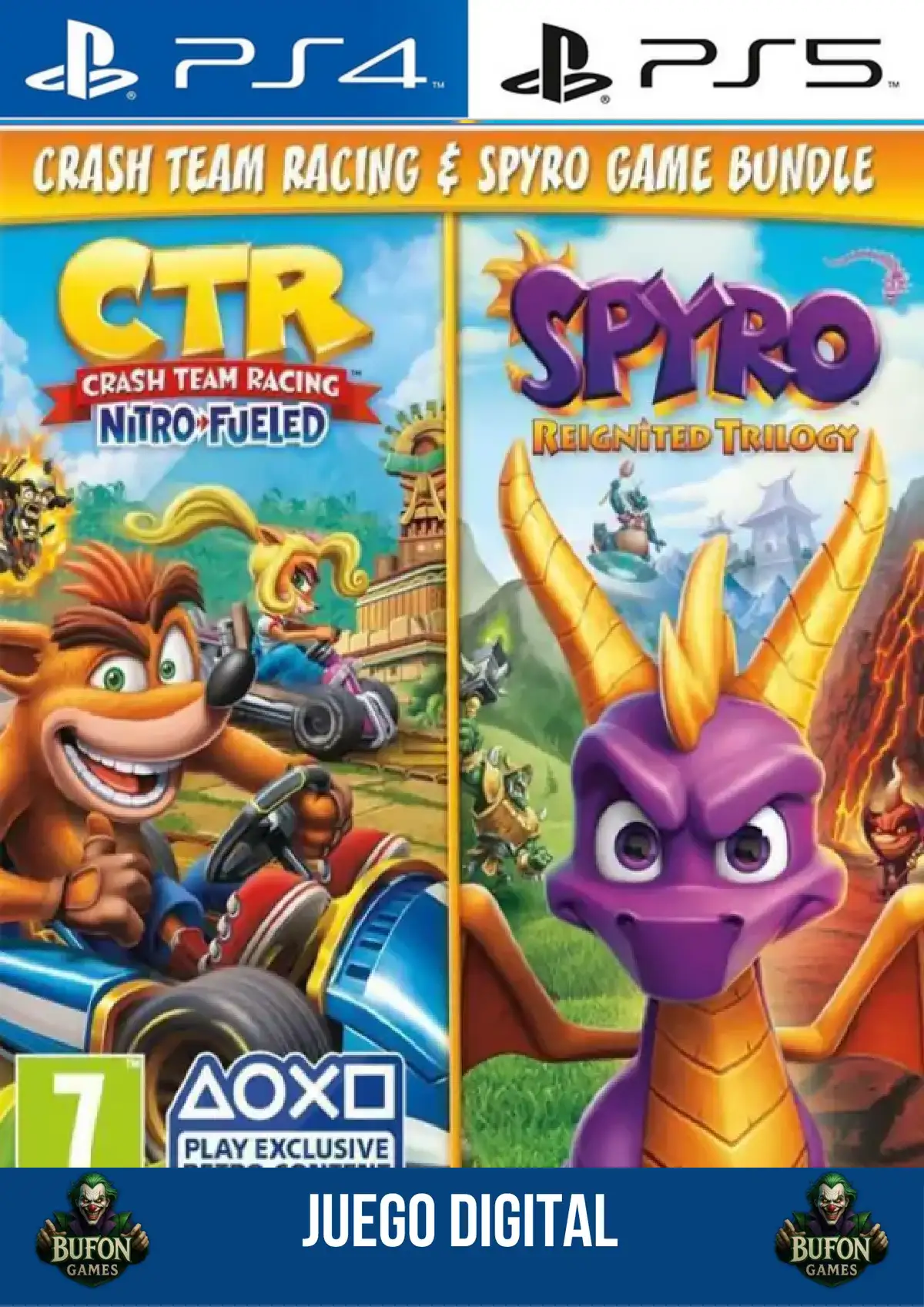 Crash Team Racing Nitro-Fueled + Spyro Game Bundle Primario PS4