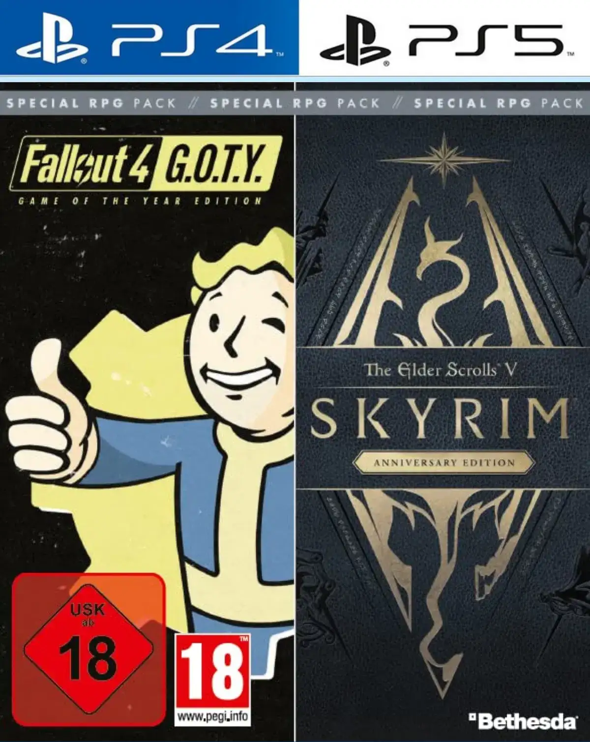 Skyrim Anniversary Edition + Fallout 4 Anniversary Edition Bundle Primario PS4