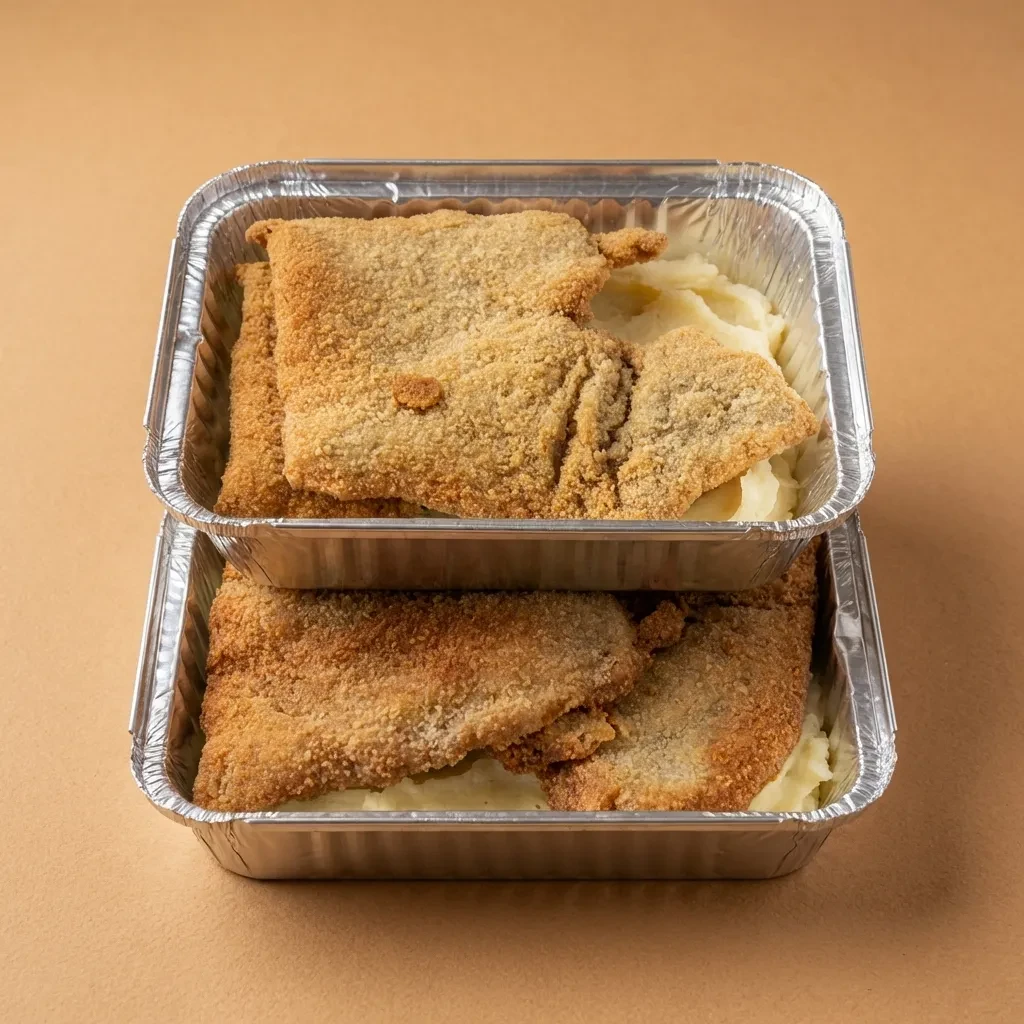 Milanesa de carne al horno con puré de papa - 1