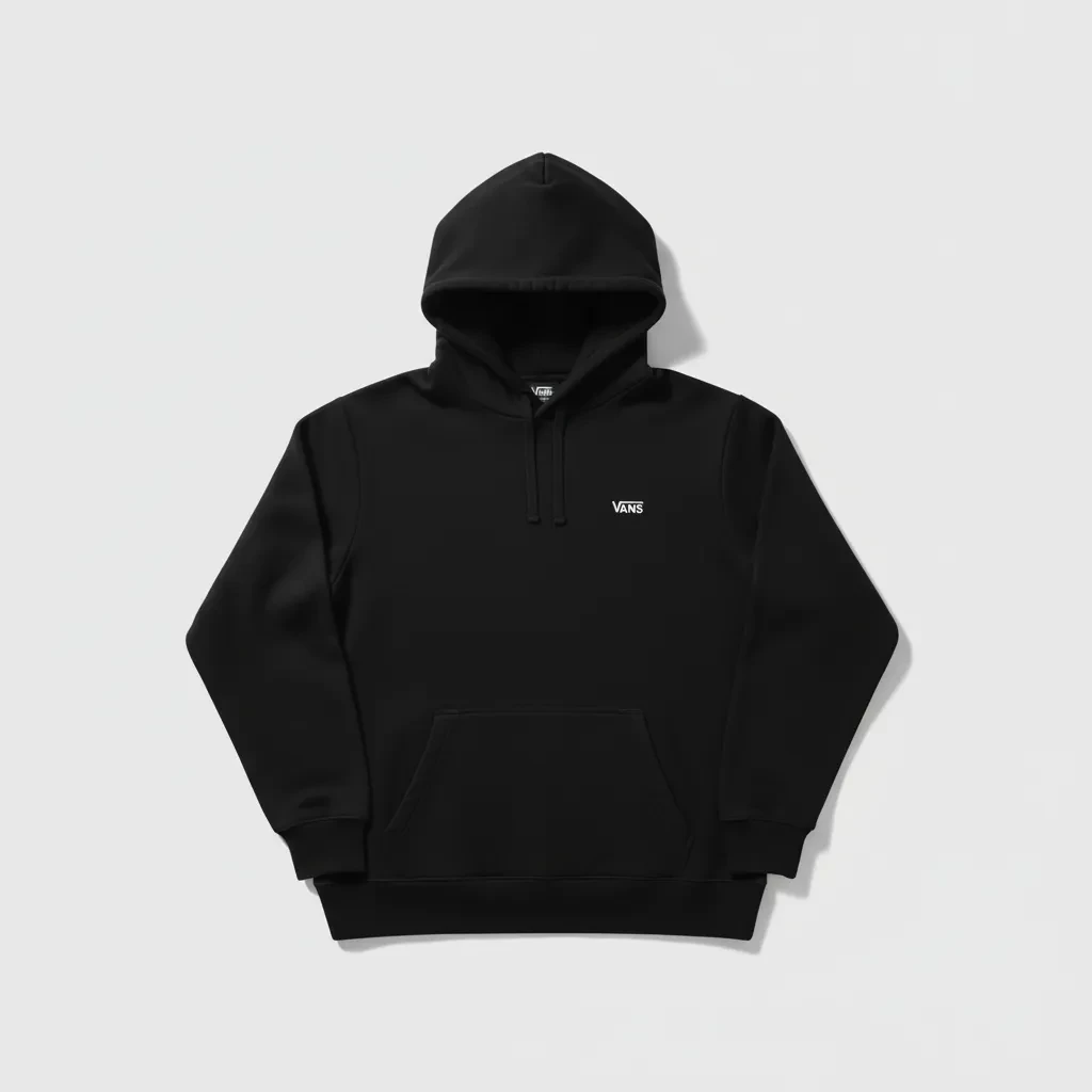 Vans Buzo Canguro Negro de Algodón con Logo Bordado - 1