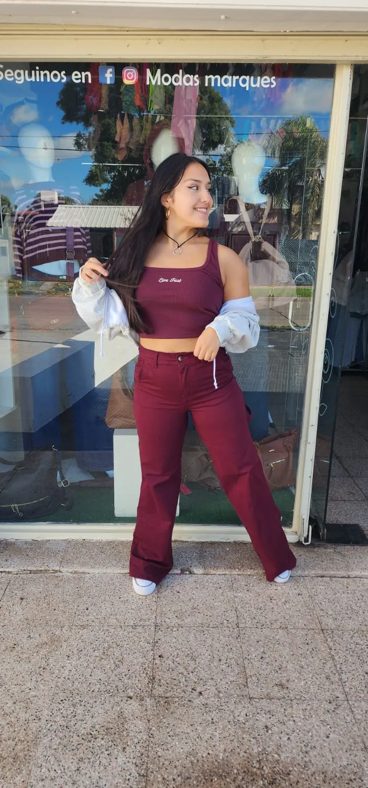 Wide leg bordo - 1