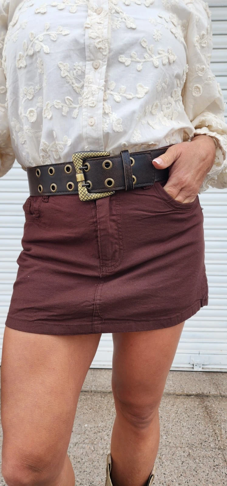 Short pollera chocolate - 1