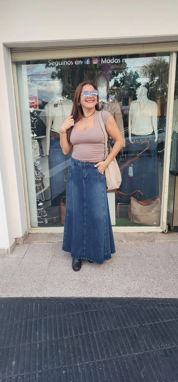 maxi pollera de jean